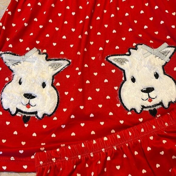 Nannette Baby Girls Dress Set Long Sleeve  18‎ months. Red/Polka Dot/Dog NWT - Picture 2 of 5